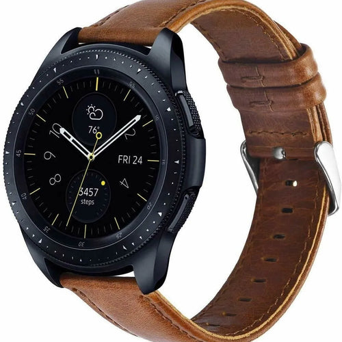 Leather Strap, on a watch, 3/4 front view