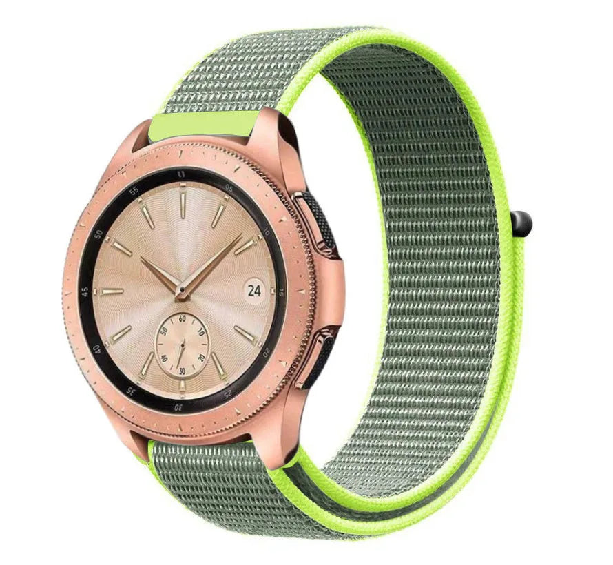 Nylon Strap, fluorescent, on a watch, 3/4 front view