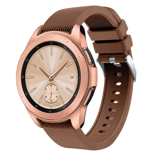 Twill Silicone Strap, brown, on a watch, 3/4 front view