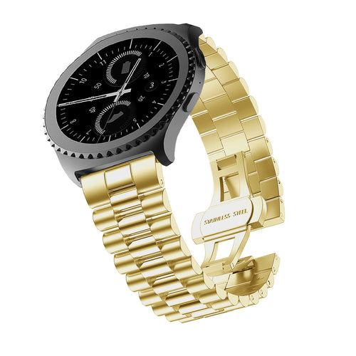 Presidential Steel Strap, gold, on a watch, 3/4 front view