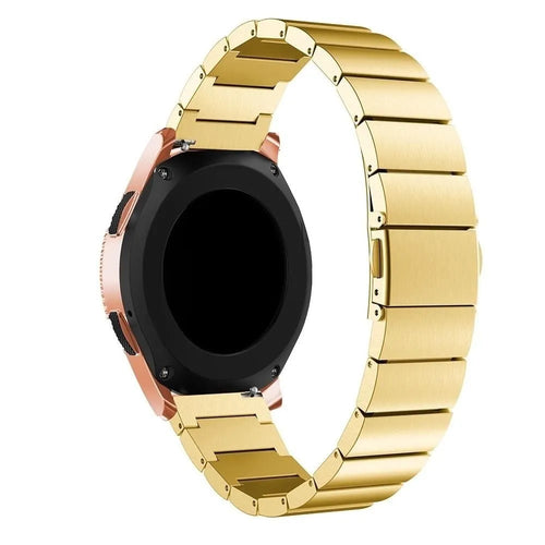 Premium Metal Strap, gold, on a watch, 3/4 front view