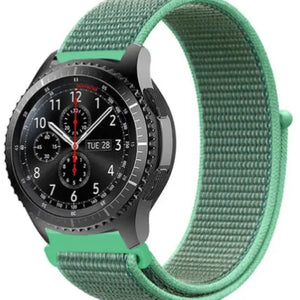 Nylon Strap, mint, on a watch, 3/4 front view