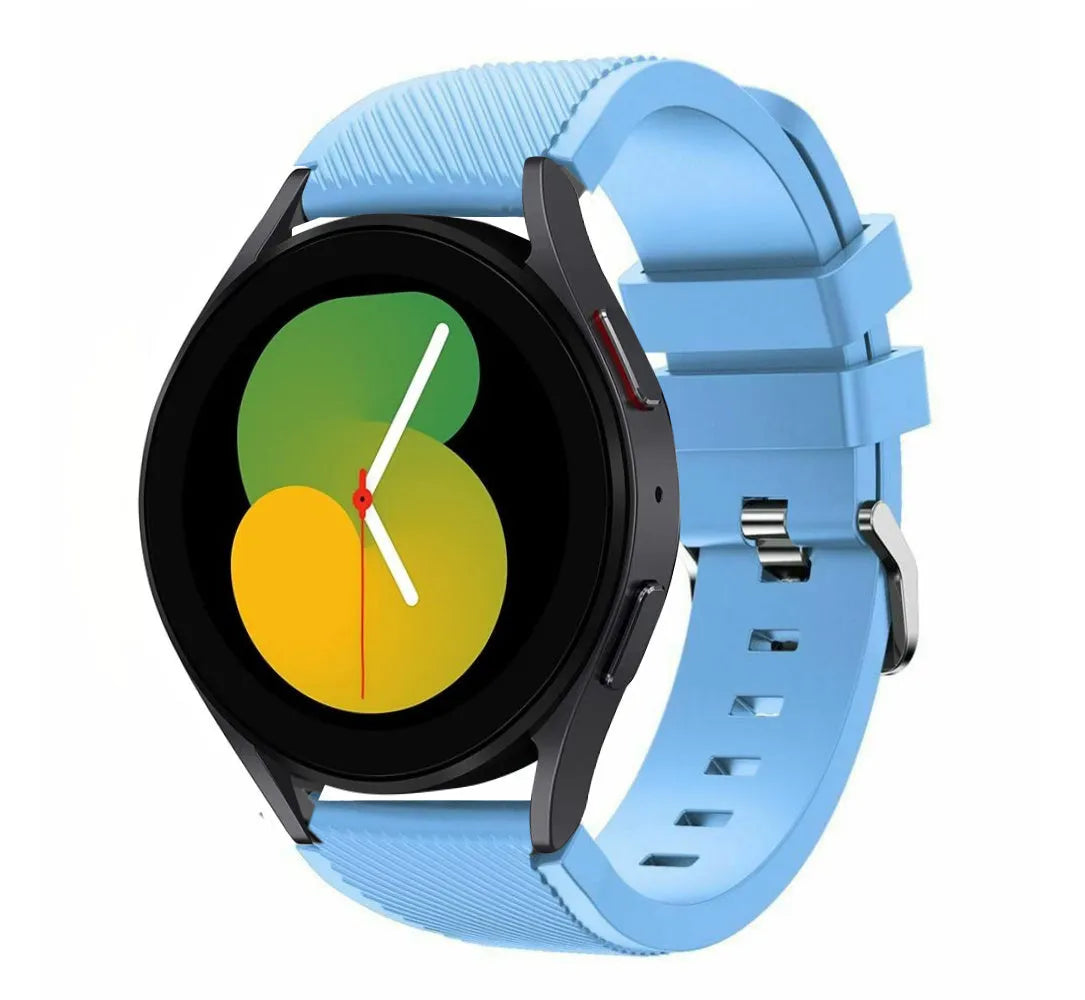 Twill Silicone Strap, on a watch, 3/4 front view