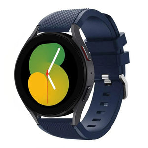 Twill Silicone Strap, dark blue, on a watch, 3/4 front view
