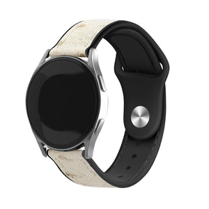 Leather Hybrid Strap, on a watch, 3/4 front view