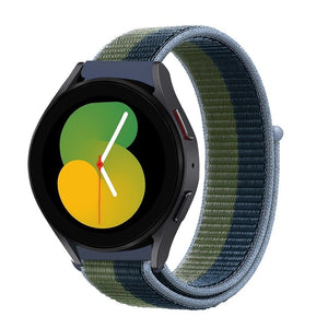 Nylon Strap, moss green, on a watch, 3/4 front view