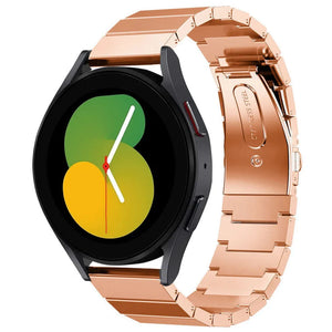 Premium Metal Strap, rose gold, on a watch, 3/4 front view