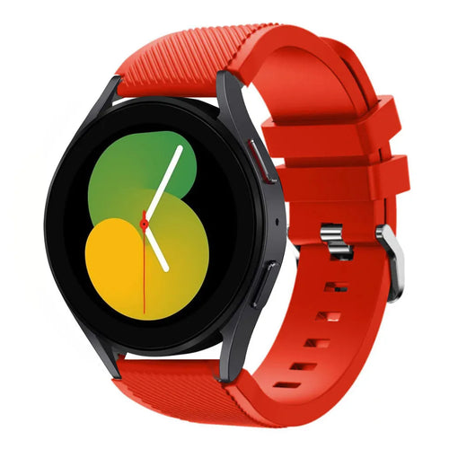 Twill Silicone Strap, red, on a watch, 3/4 front view