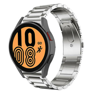 Titanium Strap, silver, on a watch, 3/4 front view