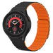 Samsung Galaxy Watch 5 Pro Magnetic Silicone Strap Perfect Fit (Black/Orange)