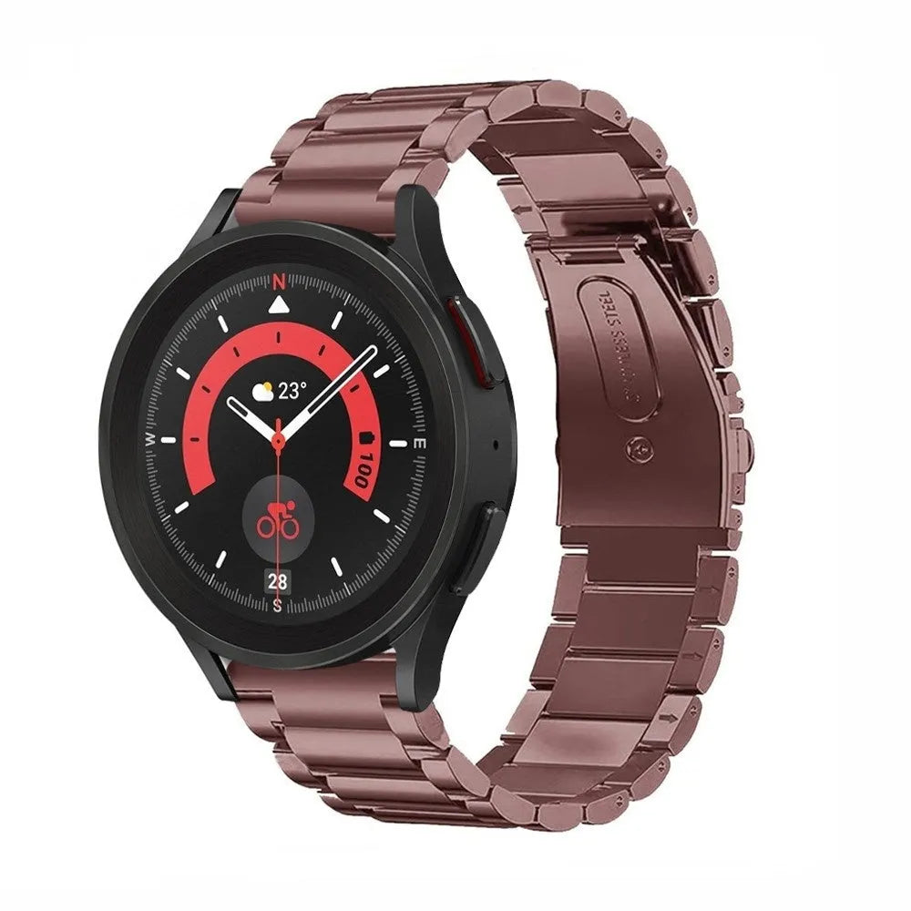 Steel Strap, bronze, on a watch, 3/4 front view