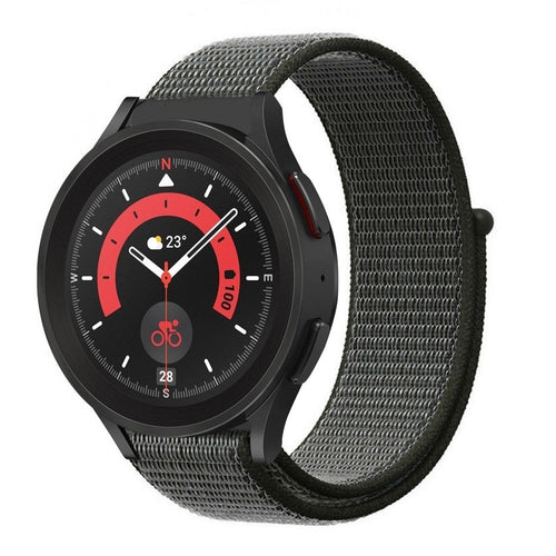 Nylon Strap, green, on a watch, 3/4 front view