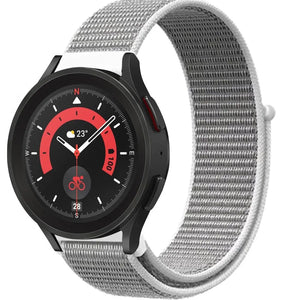 Nylon Strap, grey, on a watch, 3/4 front view