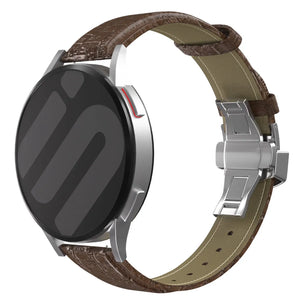 Amazfit Bip U (Pro) Luxury Leather Strap (Dark Brown)