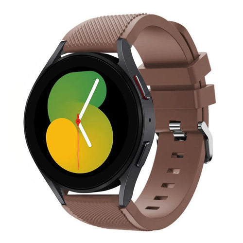 Twill Silicone Strap, brown, on a watch, 3/4 front view