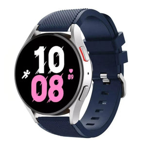 Twill Silicone Strap, dark blue, on a watch, 3/4 front view