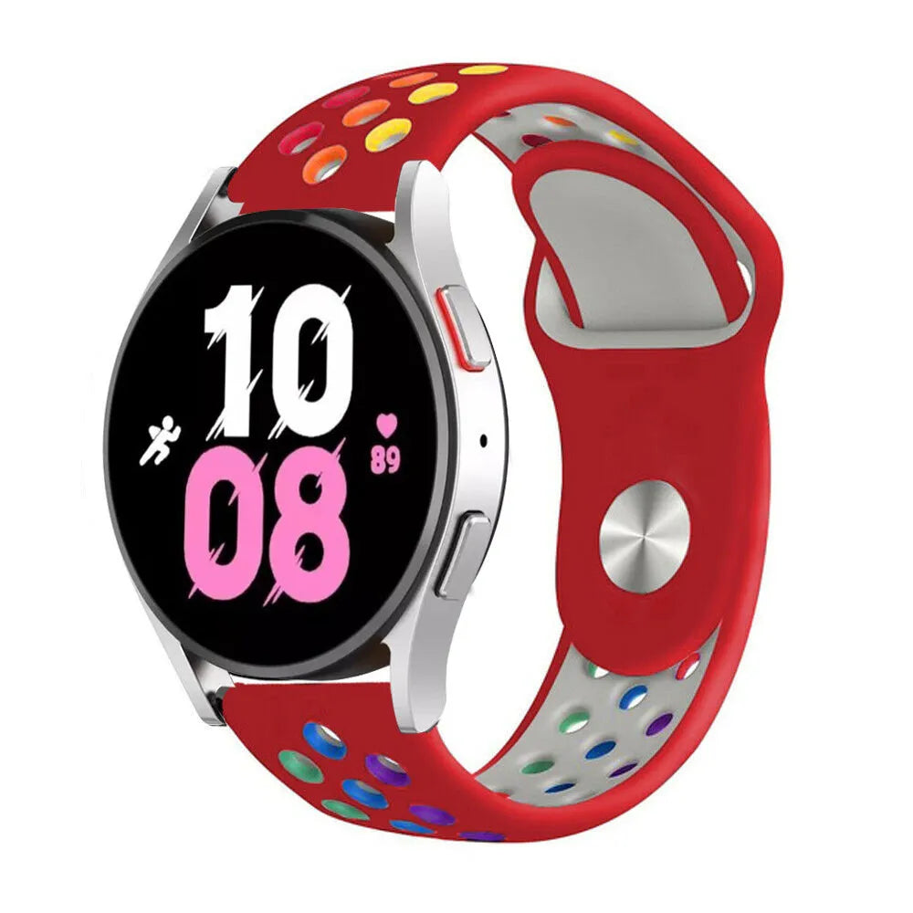 Silicone Sport Strap, on a watch, 3/4 front view