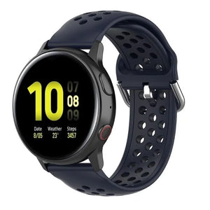 Breathable Silicone Strap, dark blue, on a watch, 3/4 front view