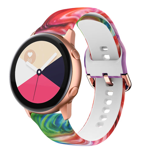 Print Silicone Strap, on a watch, 3/4 front view