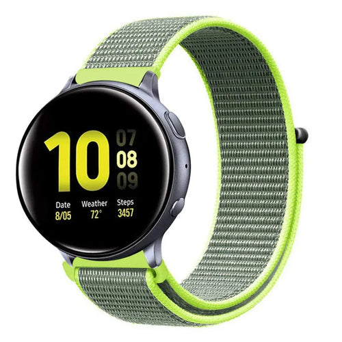 Nylon Strap, fluorescent, on a watch, 3/4 front view