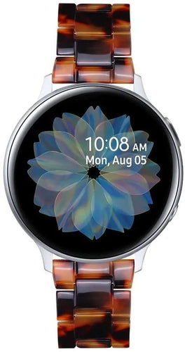 Metal Resin Strap, lava, on a watch, 3/4 front view