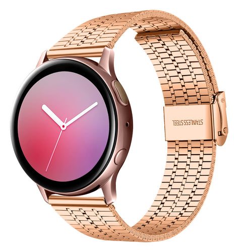 Fine Steel Strap, rose gold, on a watch, 3/4 front view
