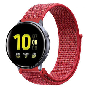 Nylon Strap, red, on a watch, 3/4 front view