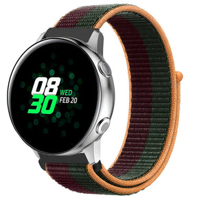 Nylon Strap, dark cherry, on a watch, 3/4 front view