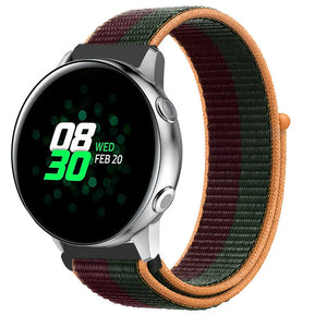 Nylon Strap, dark cherry, on a watch, 3/4 front view