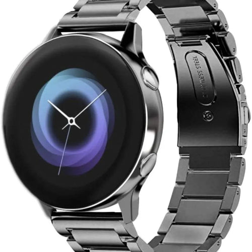Titanium Strap, graphite, on a watch, 3/4 front view