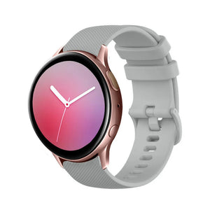 Premium Silicone Strap, grey, on a watch, 3/4 front view