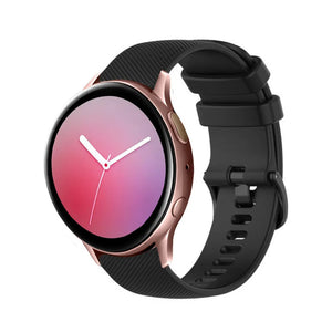 Premium Silicone Strap, black, on a watch, 3/4 front view