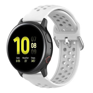 Breathable Silicone Strap, white, on a watch, 3/4 front view
