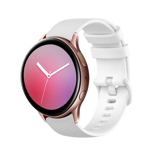 Premium Silicone Strap, white, on a watch, 3/4 front view