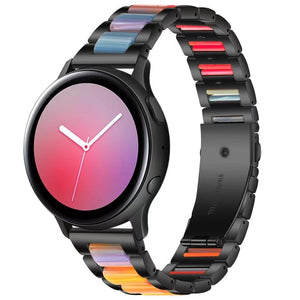 Steel Resin Strap, on a watch, 3/4 front view