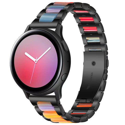 Steel Resin Strap, on a watch, 3/4 front view