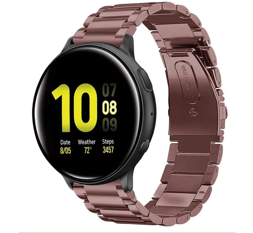 Steel Strap, bronze, on a watch, 3/4 front view
