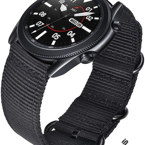 Samsung Galaxy Watch 3 45mm Nylon Strap with Buckle (Black)