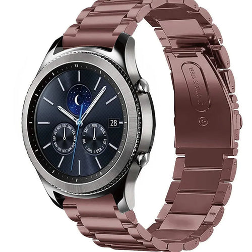 Steel Strap, bronze, on a watch, 3/4 front view