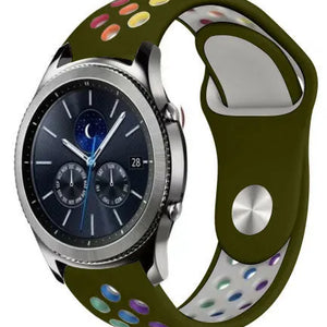 Silicone Sport Strap, on a watch, 3/4 front view