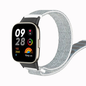 Nylon Strap, grey, on a watch, 3/4 front view