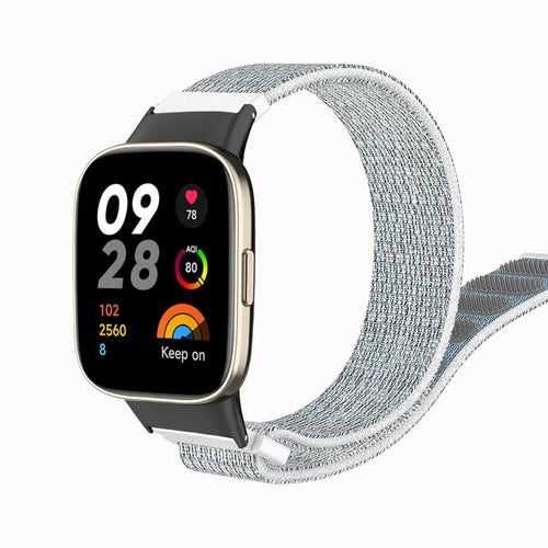 Nylon Strap, grey, on a watch, 3/4 front view