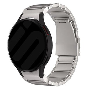 Titanium Strap 'One Push', on a watch, 3/4 front view