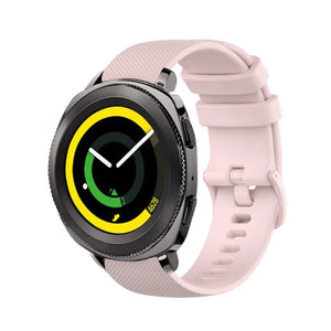 Premium Silicone Strap, pink, on a watch, 3/4 front view