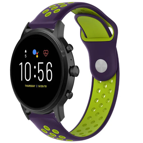 Silicone Sport Strap, on a watch, 3/4 front view
