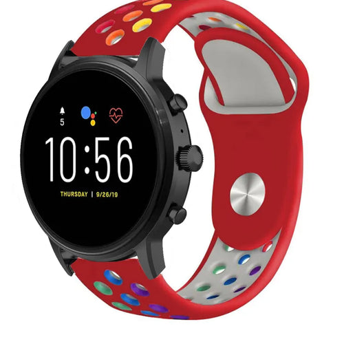 Silicone Sport Strap, on a watch, 3/4 front view