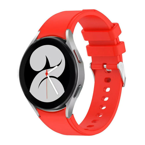 Silicone Strap 'Perfect Fit', bright red, on a watch, 3/4 front view