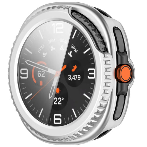 Samsung Galaxy Watch 8 Classic Hard Case with Glass (Silver)