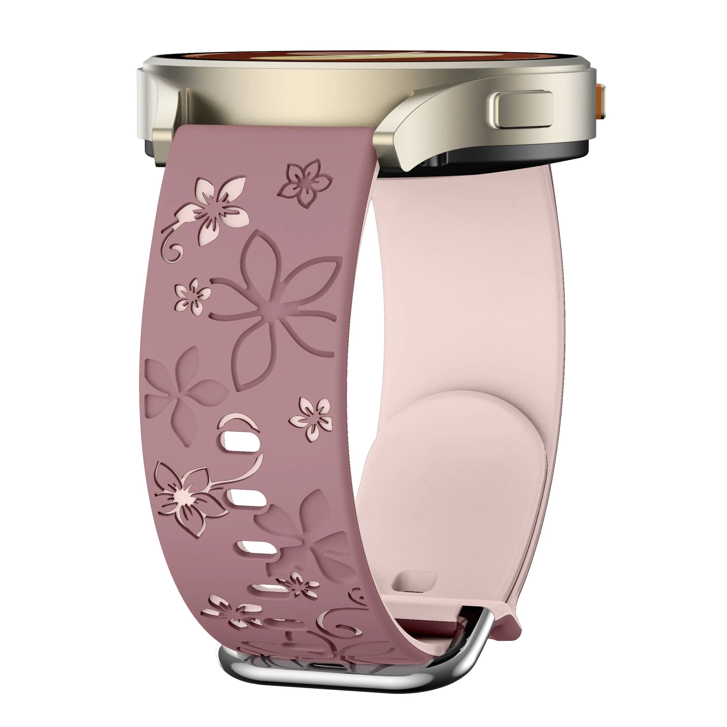 Oppo Watch X2 Mini Flower Silicone Strap (Smoke Purple/Light Pink)