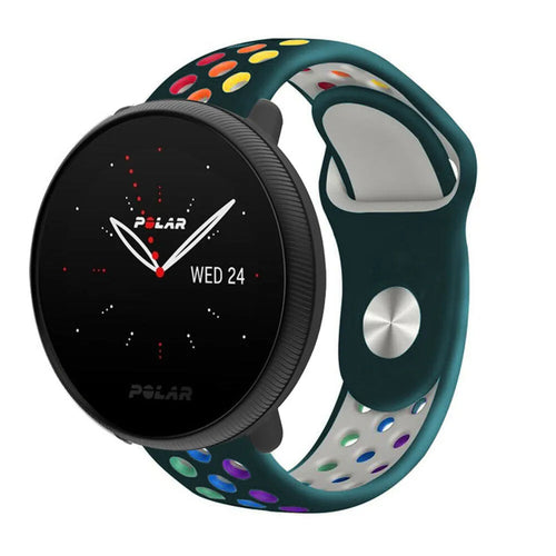 Silicone Sport Strap, on a watch, 3/4 front view